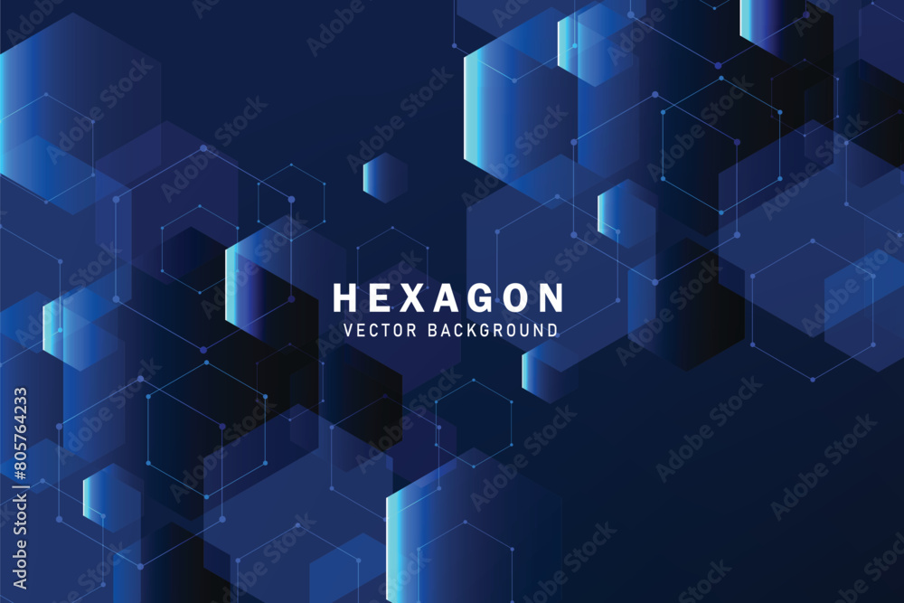 Poster abstract technology or medical background with hexagons shape pattern
