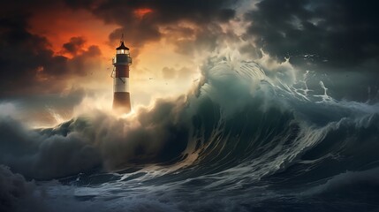 lightning over the sea