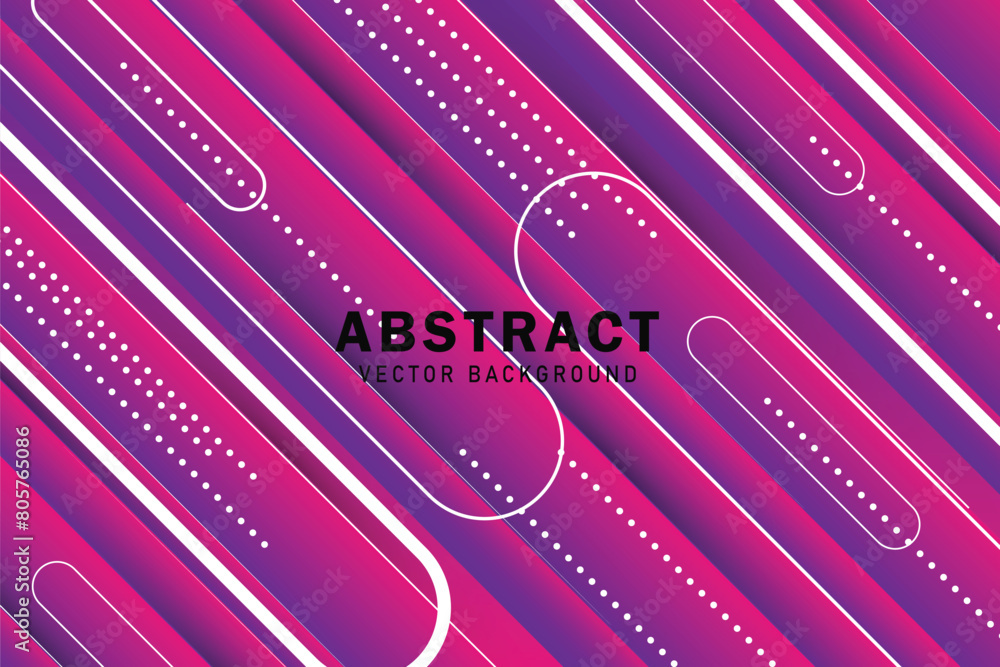 Poster abstract geometric dynamic shapes composition on the pink background