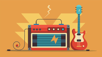 The buzz and feedback of an old tube amplifier enhancing the raw energy of a live guitar performance. Vector illustration