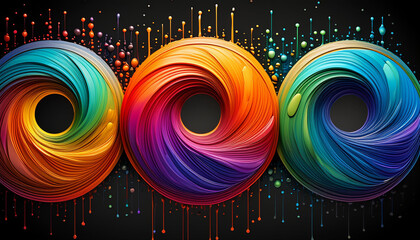 Abstract background with rainbow circles