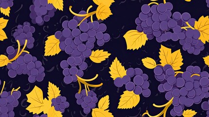 Obraz premium seamless pattern of luscious grapes backgrounds illustrations