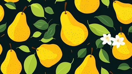 seamless pattern of juicy pears backgrounds illustrations