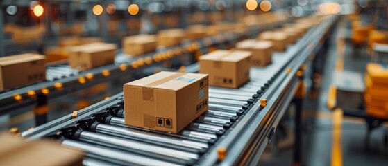 Flowchart for sorting cardboard boxes in a factory.