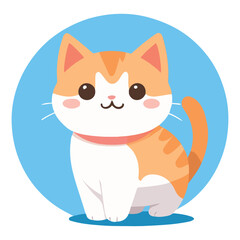 Cute Cat Characters Flat Vector Art Icon Illustration 