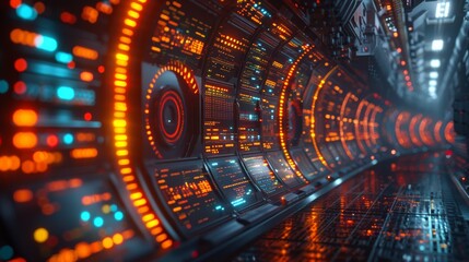 An encrypted secure trading platform, visualizing cybersecurity defenses, safe and reliable