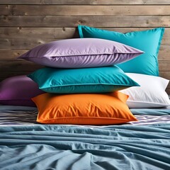 A colorful soft pillows arrangement