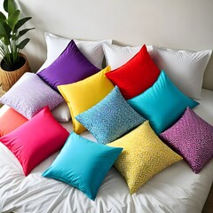 A colorful soft pillows arrangement