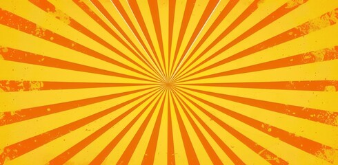 Fototapeta premium Bright yellow rays background. Sunburst rays texture, bright orange and yellow sun ray pattern for comic book poster or summer advertising banner template design