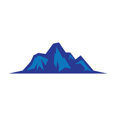 high and snowy mountain logo design