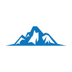 high and snowy mountain logo design