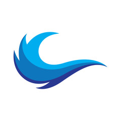 Fototapeta premium illustration of the logo of waves and sun in the morning