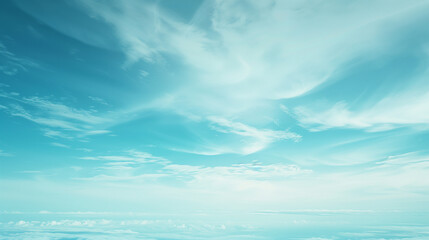 A calming blend of sky blue and white creates a tranquil gradient blur, evoking feelings of peace and serenity