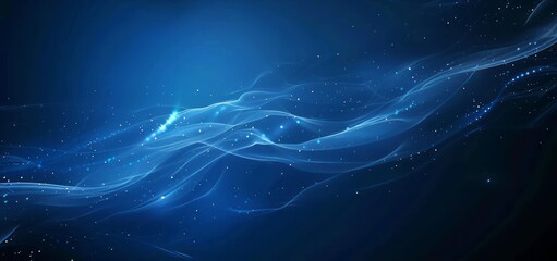 Dark blue background with abstract lines and glowing effect for presentation