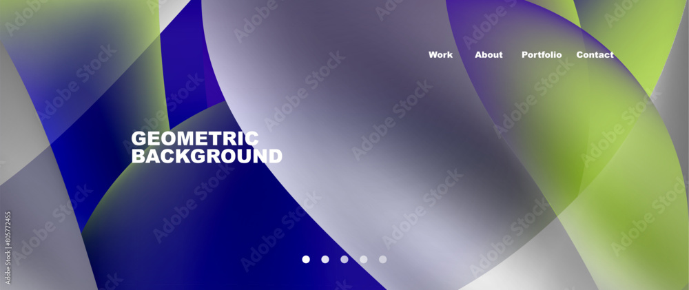 Poster a visually appealing geometric background featuring a gradient of electric blue, magenta, and green 
