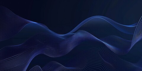 Dark blue background with abstract lines and waves for corporate presentation or business