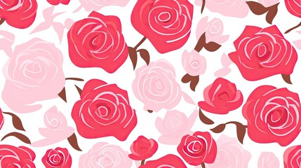 seamless pattern of romantic roses backgrounds illustrations