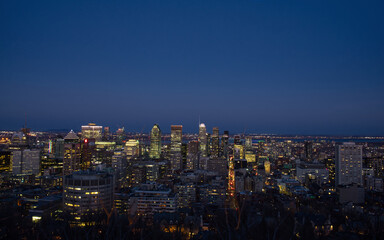 Montreal skyline in sunset