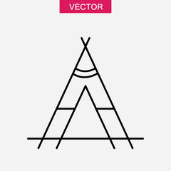 Indian tepee line icon, vector flat trendy style illustration for web and app..eps