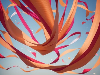 風になびく色鮮やかなリボン, generative ai