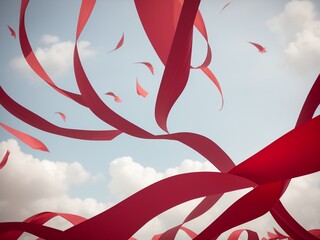 風になびく色鮮やかなリボン, generative ai