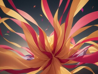 風になびく色鮮やかなリボン, generative ai