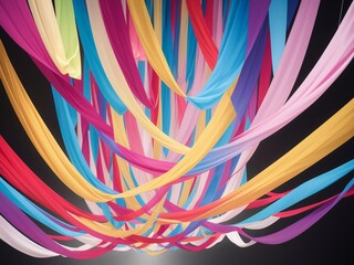 風になびく色鮮やかなリボン, generative ai