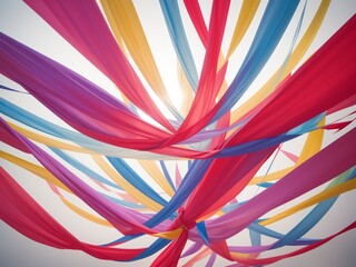 風になびく色鮮やかなリボン, generative ai