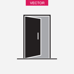 Open door icon. Exit doorway simple illustration for  web and app..eps
