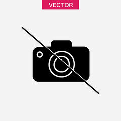 No photo camera icon. No photography simple illustration for web and app..eps