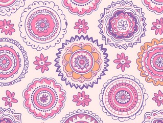 doodle pattern of intricate mandalas