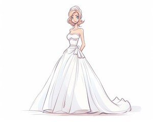 Fototapeta premium elegant bridal gown design