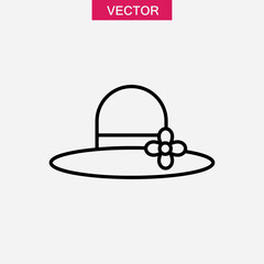 Pamela hat line icon, vector flat trendy style illustration on white background..eps