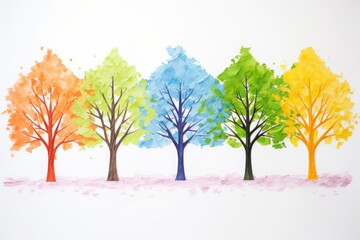 seasonal papercut tree through four seasons