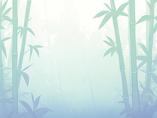 zen bamboo forest with morning mist