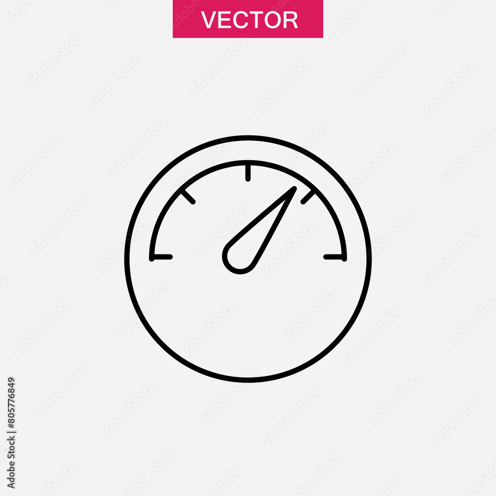 Aufkleber speedometer, gauge line icon,vector flat simple illustration for web and app..eps