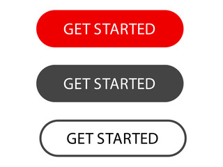 Set Of Simple Colourful "Get Started" Button Vector