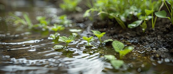 Macro shot of an urban farm, high-tech agriculture and sustainable city life