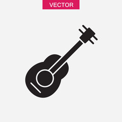 Acoustic guitar icon. Guitar musical instrument symbol flat illustration on white background..eps
