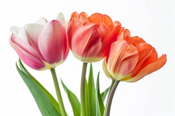 Tulip photo on white isolated background