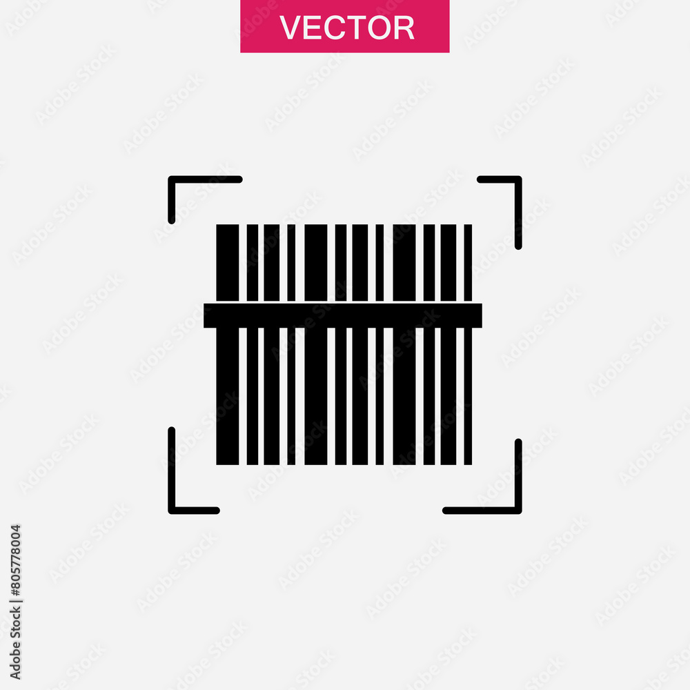 Poster barcode scanner icon. solid vector flat barcode scanner illustration for web and app..eps