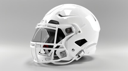 Fototapeta premium Modern White American Football Helmet - Safety and Style. Concept American Football, Helmet, Safety, Style, Modern hyper realistic 