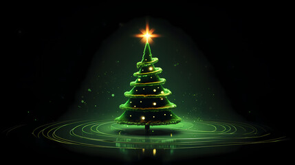 Abstract neon Christmas tree