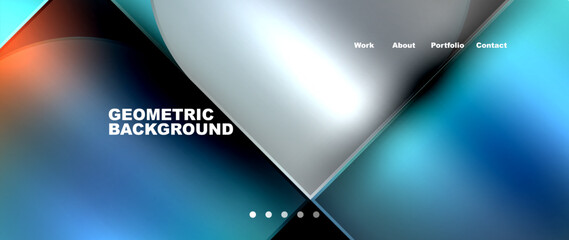 Fototapeta premium A geometric background filled with triangles against an electric blue sky. It resembles an automotive exterior design with sleek lines and angles, similar to a modern gadget display device