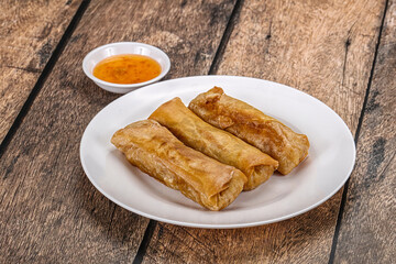Traditional crispy fried stuffed springroll