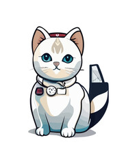 Obraz premium Cute cartoon cat colorfull Vector illustration 