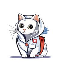 Obraz premium Cute cartoon cat colorfull Vector illustration 