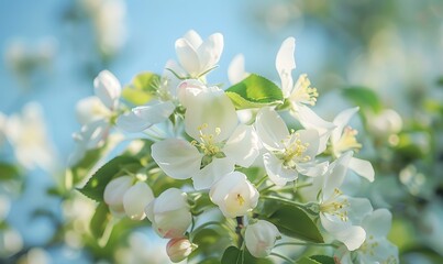 Young apple tree in spring, Generative AI
