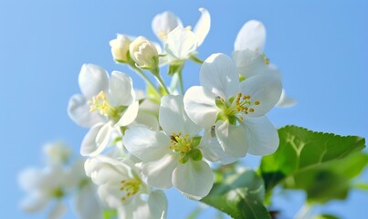 Obraz premium Young apple tree in spring, Generative AI