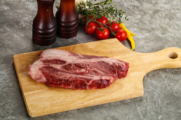 Raw beef chuck roll steak